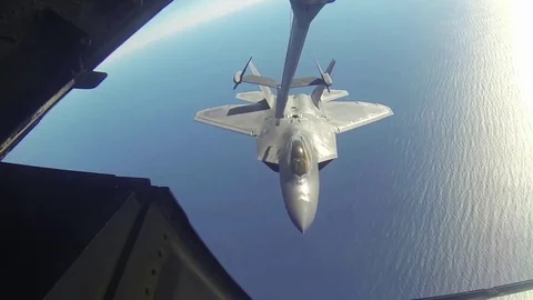 F-22 Raptor Refueling Video stock 82330049