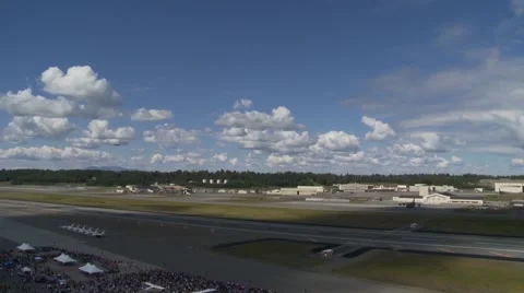 F-22 Stealth fighter at the Arctic Thunder Airshow - Open House 2014 Stock Footage 41729242