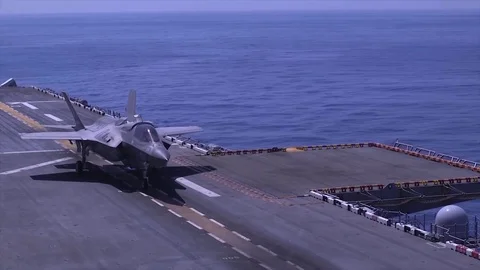 F-35 fighter-bomber preparation for take-off Stock Footage 120949950
