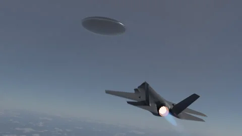 F-35 Intercept of UFO Stock Footage 216246807