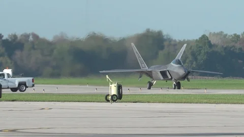 F-35 Jets on runway preparing to take off Stock Footage 111848928
