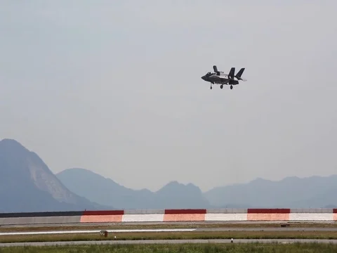 F-35B Lightning II fighter jet operations Stock Footage 77101741