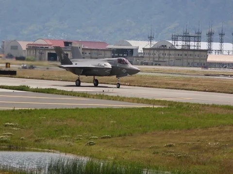 F-35B Lightning II fighter jet operations Stock Footage 77101963