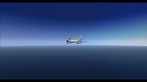 F 86 Fighter Jet in Flight Stock Footage 32208673
