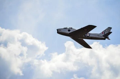 F -86 Sabre in Flight Stock Photos