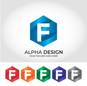 F Alphabet Creative Modern Logo Design Concept Stock Illustration