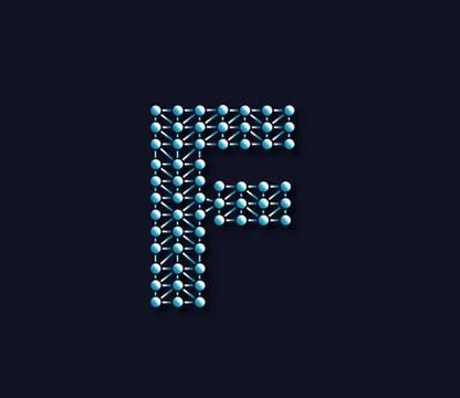 F Alphabet Creative Technology Connections Data Store Logo Design Concept Stock Illustration