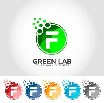 F Alphabet Lab Creative Logo Design Concept Stock Illustration