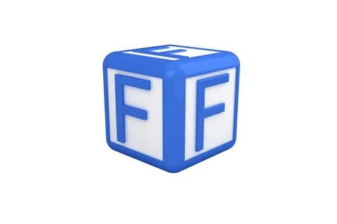 F blue and white block Stock Illustration