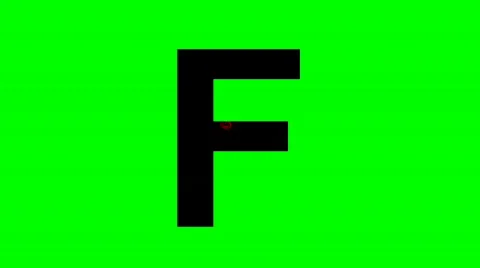 "F" Chromakey Green Screen Animated Fire Snow Water Explosion Lettering Stock Footage 132982