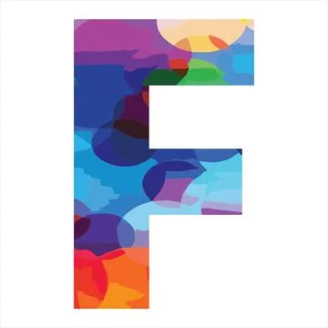 F colorful initial logo for enjoy, modern, funny, and stylish company field Stock Illustration