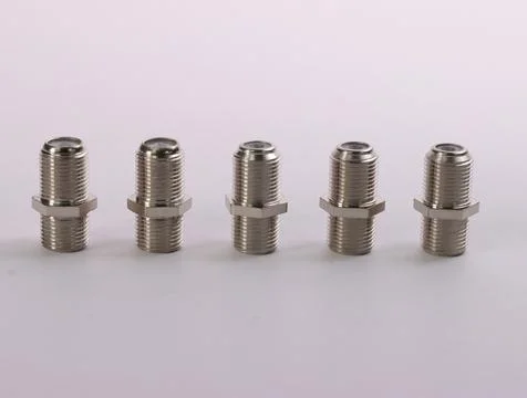 F-connector for coaxial cable. Stock Photos