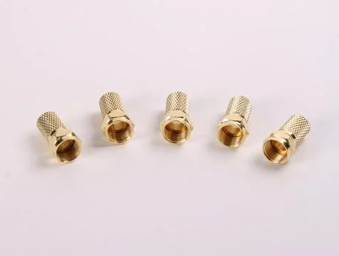 F-connector for coaxial cable. Stock Photos