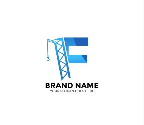 F construction Logo Design Concept Stock Illustration