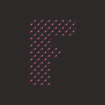 F dotted vector alphabet letter isolated on black background Stock Illustration