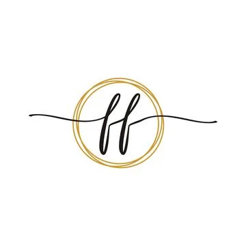F F Initial Script Letter Beauty Logo Template Stock Illustration