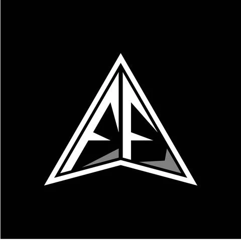 F F initials in the form of a modern minimalist arrow. perfect for letters, g Stock Illustration