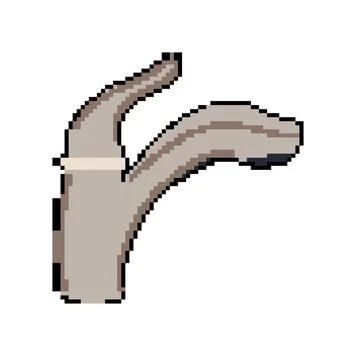 F faucet low flow pixel art vector illustration Stock Illustration