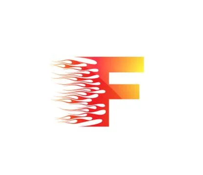 F Fire Creative Alphabet Logo Design Concept Stock Illustration