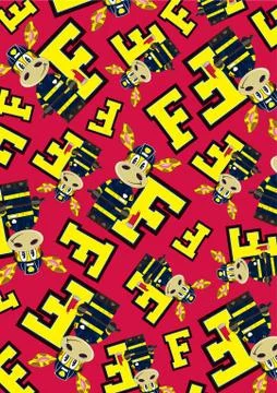 F is for Fireman Giraffe Pattern  Stockillustratie