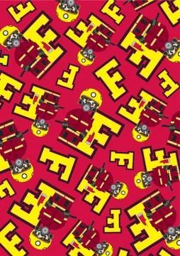 F is for Fireman Pattern Illustration