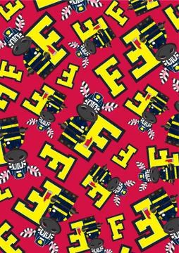 F is for Fireman Zebra Pattern  Stock Illustration
