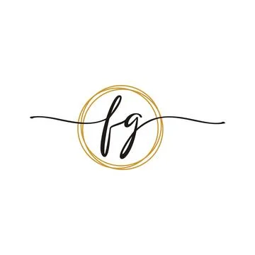 F G Initial Script Letter Beauty Logo Template Illustrazione stock