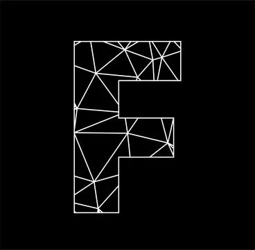 F geometric triangle block chain font Stock Illustration