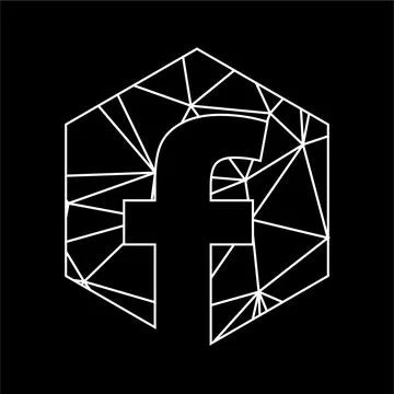 F geometric triangle blockchain font Stock Illustration