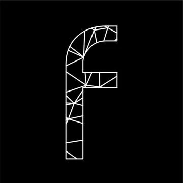 F geometric triangle blockchain font Stock Illustration