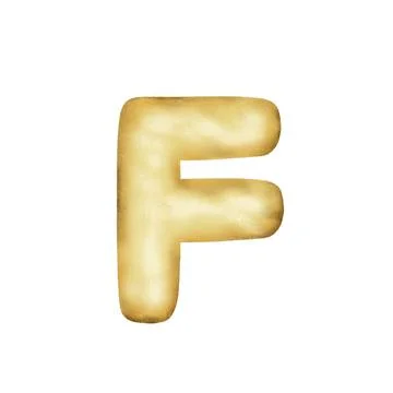 F gold balloon Stock Illustration