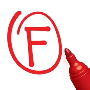 F grade paper, fail Stock Illustration