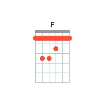 F guitar chord icon. Stock Illustration