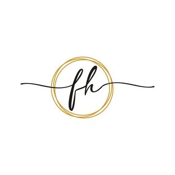 F H Initial Script Letter Beauty Logo Template 스톡 일러스트