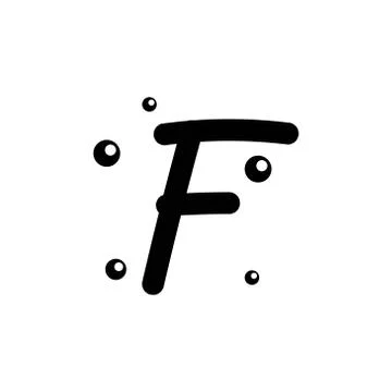 F hand drawn alphabet  vector design template illustration Stock Illustration