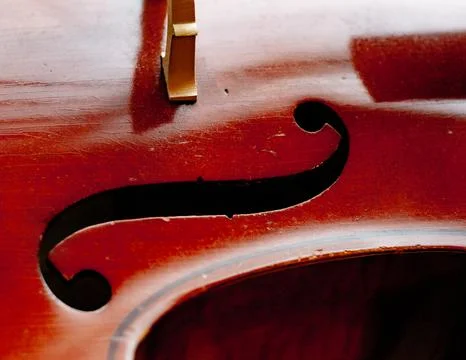 The F Hole of a Cello Stock Photos