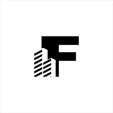 F initial building logo design vector symbol graphic Ilustración de archivo