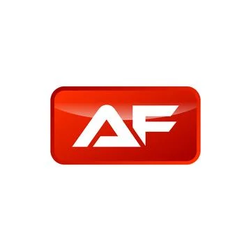 A F Initial Letter Rectangle Shape Logo Template 스톡 일러스트