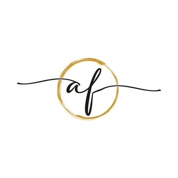 A F Initial Script Letter Beauty Logo Template Stock Illustration