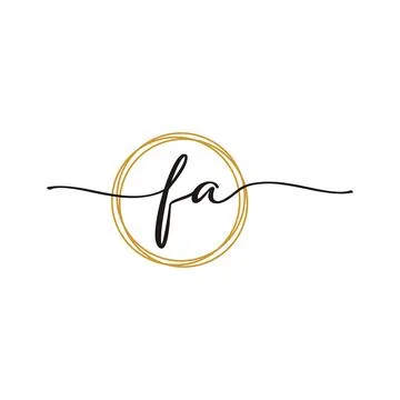 F A Initial Script Letter Beauty Logo Template 스톡 일러스트