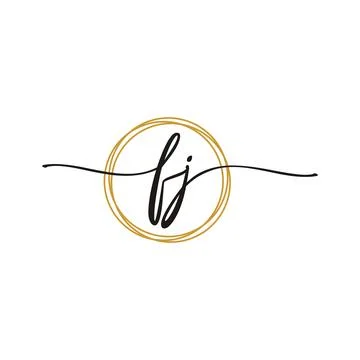 F J Initial Script Letter Beauty Logo Template 스톡 일러스트