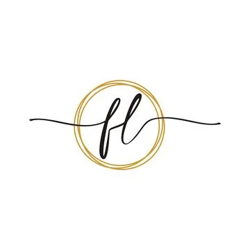 F L Initial Script Letter Beauty Logo Template 스톡 일러스트