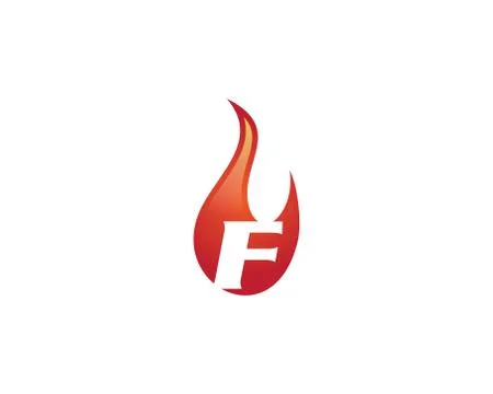 F letter flame logo Stock Illustration