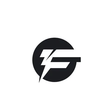 F letter flash thunder bolt icon vector illustration concept design template Stock Illustration