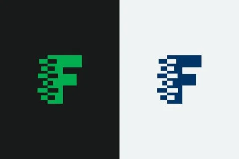 F letter iconic transformation shape vector logo design Stock Illustration