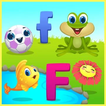 F letter for kids learning Stock Illustration