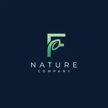 F Letter Leaf Logo Icon Design Vector Stock Illustration