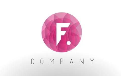 F Letter Logo Design with Circular Purple Pattern. Stock Illustration