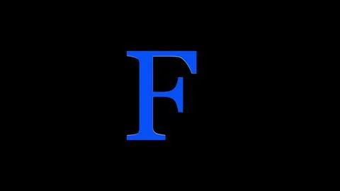 F letter logo loopable blue color black background Illustrazione stock