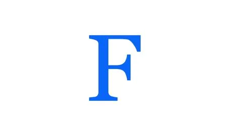 F letter logo loopable blue color white background Stock Illustration